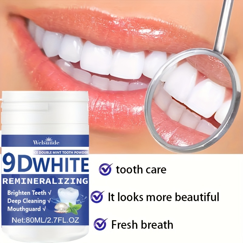 Teeth Whitening From Home - Poudre dentaire hydroxyapatite blanchissante blanche 9D,