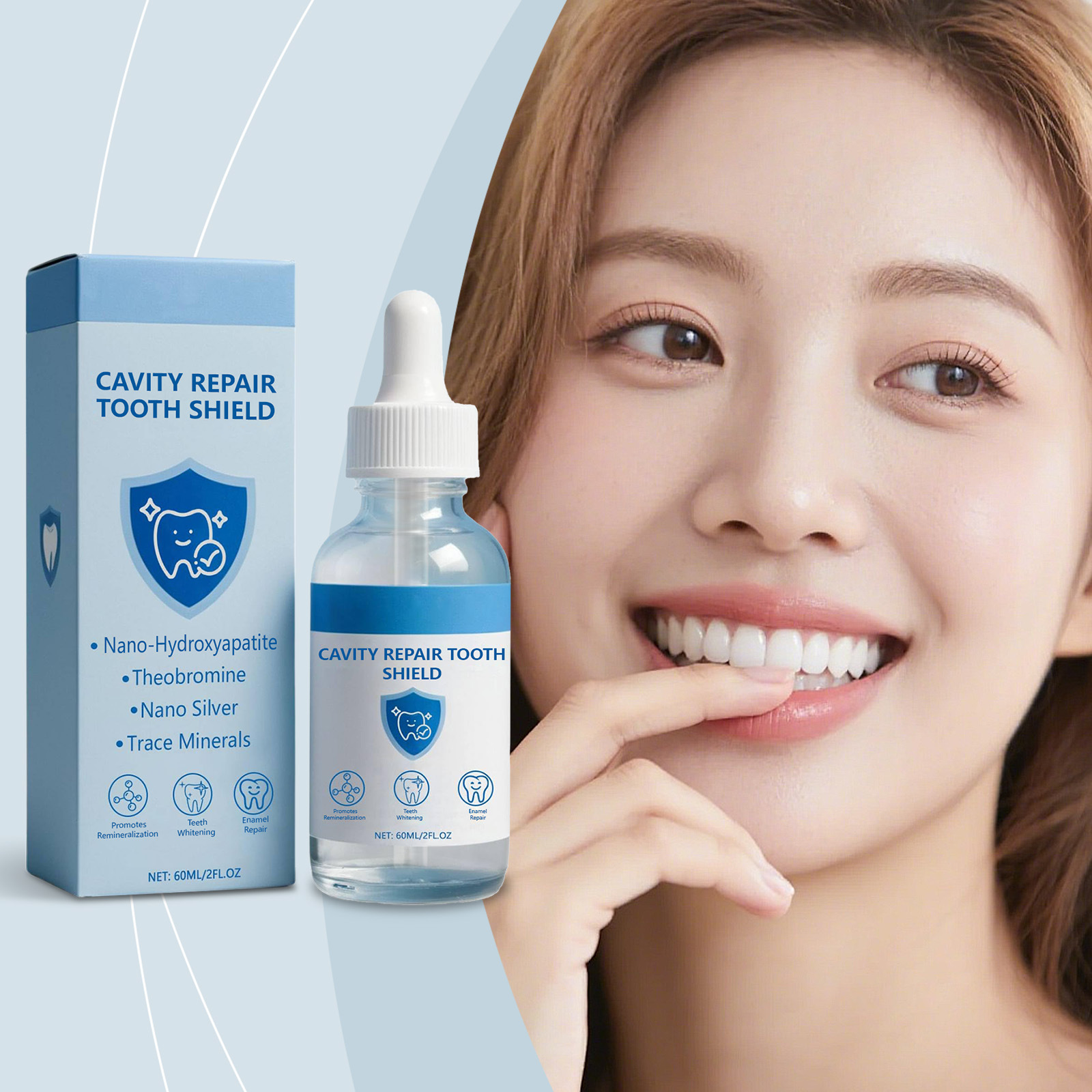 Teeth Whitening Serum - Sérum réparateur de cavités, réduit les