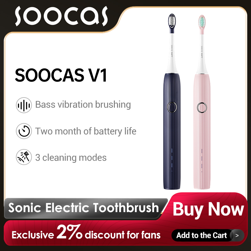 Teeth Whitening Toothbrush - SOOCAS-Brosse à dents électrique sonique V1,