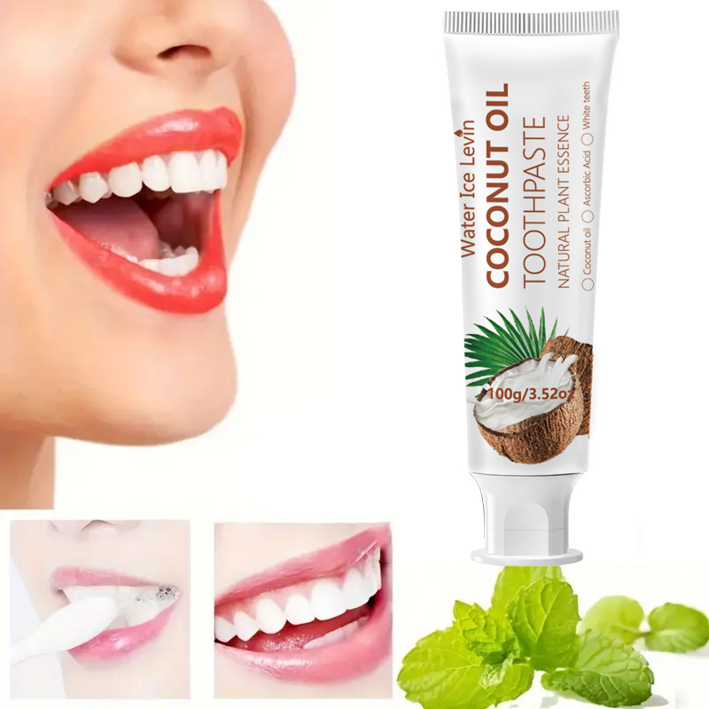 Teeth Whitening Serum - Dentifrice à l'huile de coco 100g,